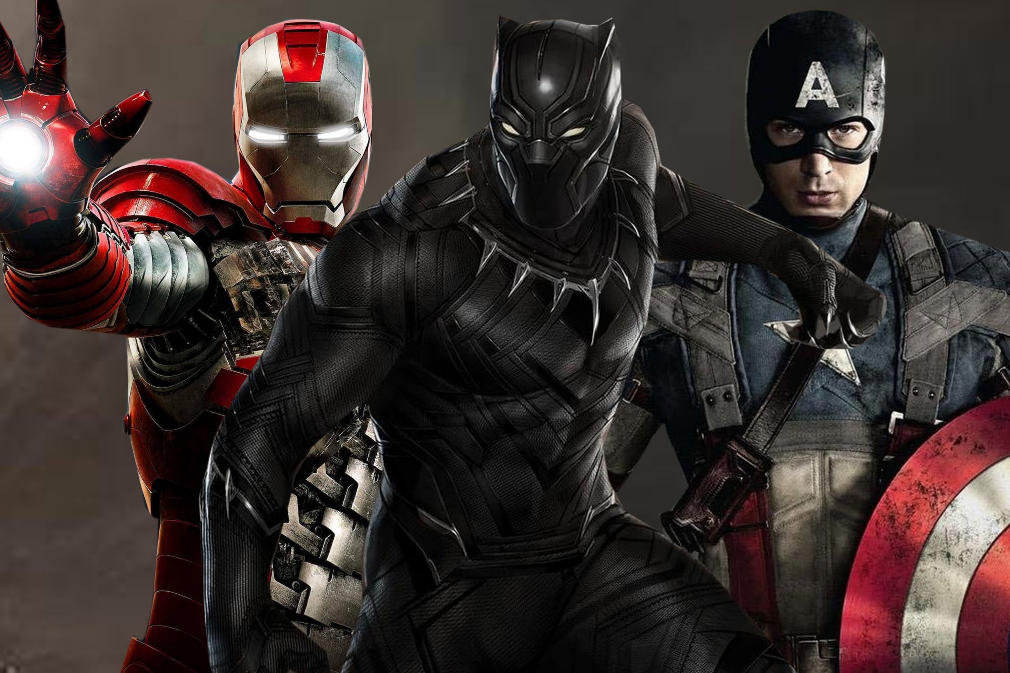 Iron Man, Black  Panther, and Captain America